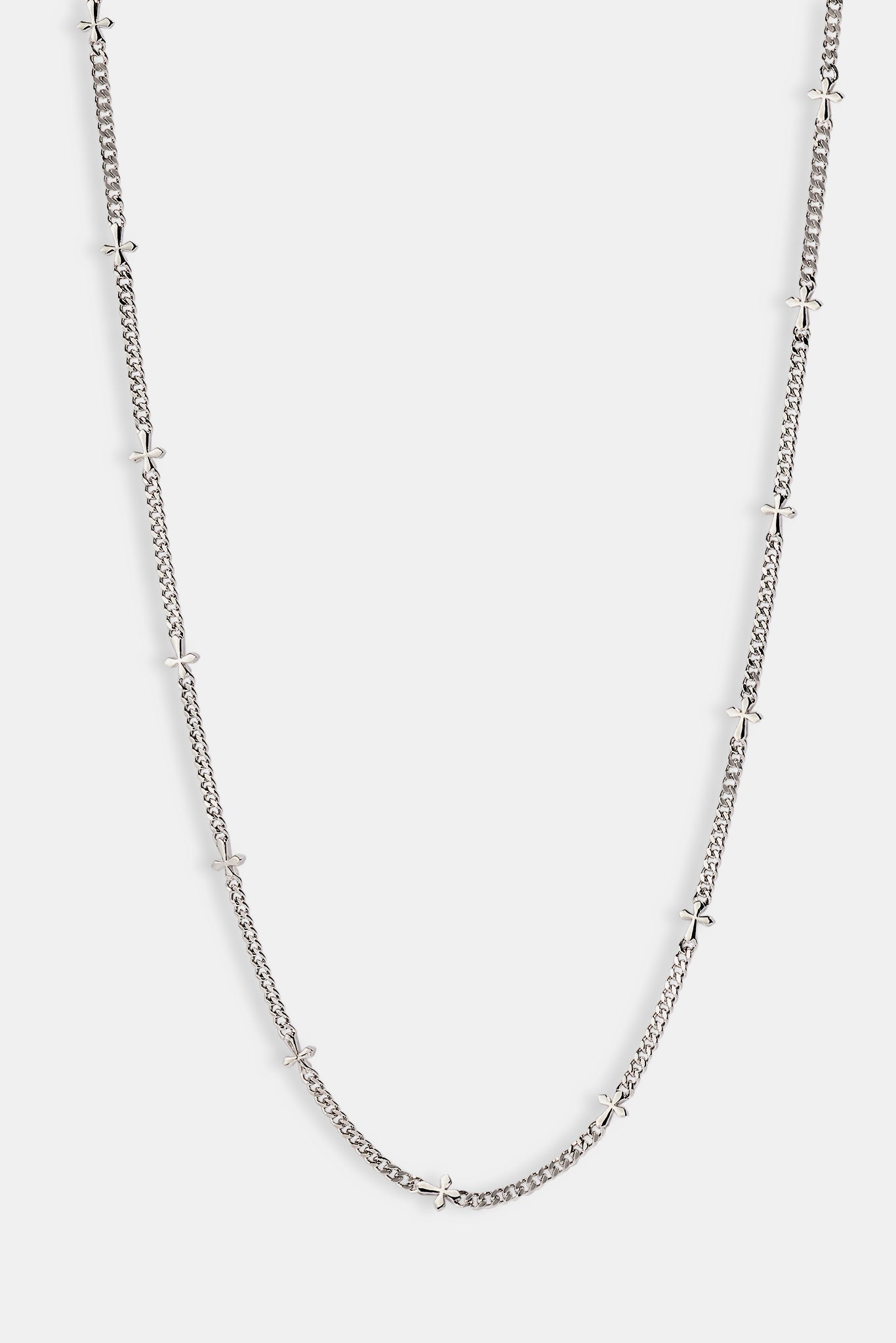 Polished Miami & Cross Chain - 3mm - White